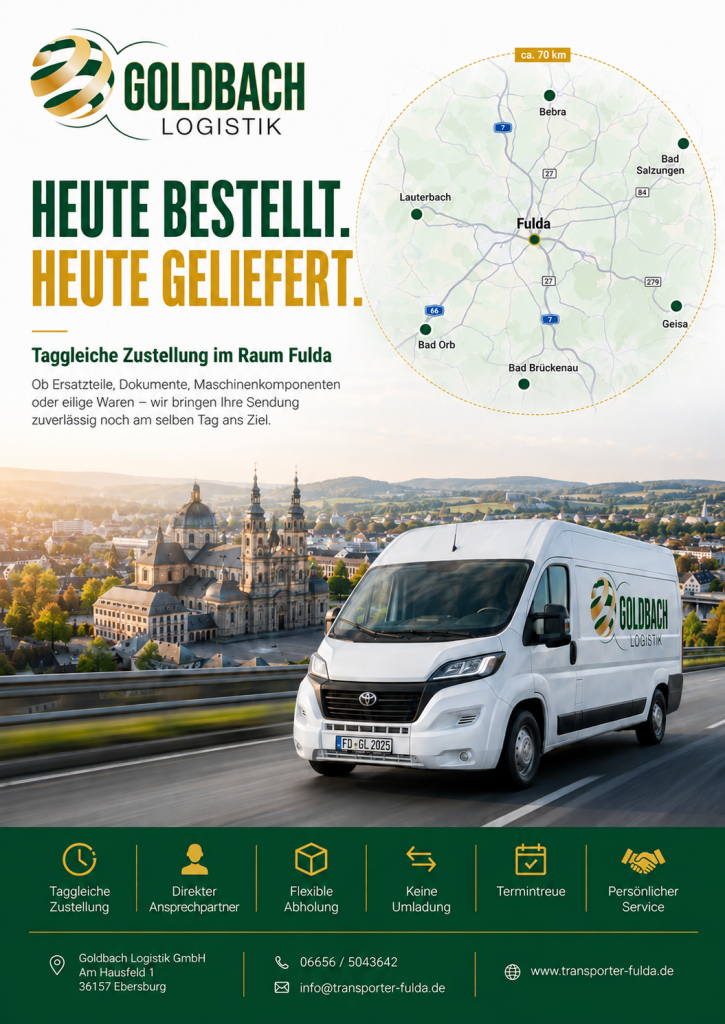 Taggleiche Zustellung Fulda - Goldbach Logistik
